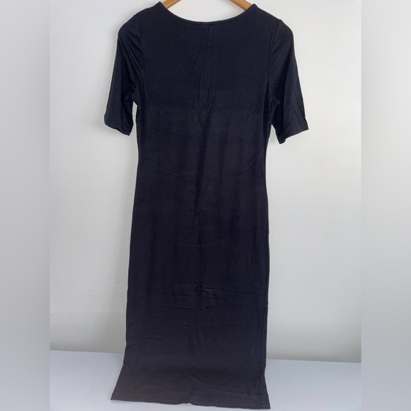 Soprano | Black Below The Knee High Stretch Bodycon Dress - Picture 3 of 7